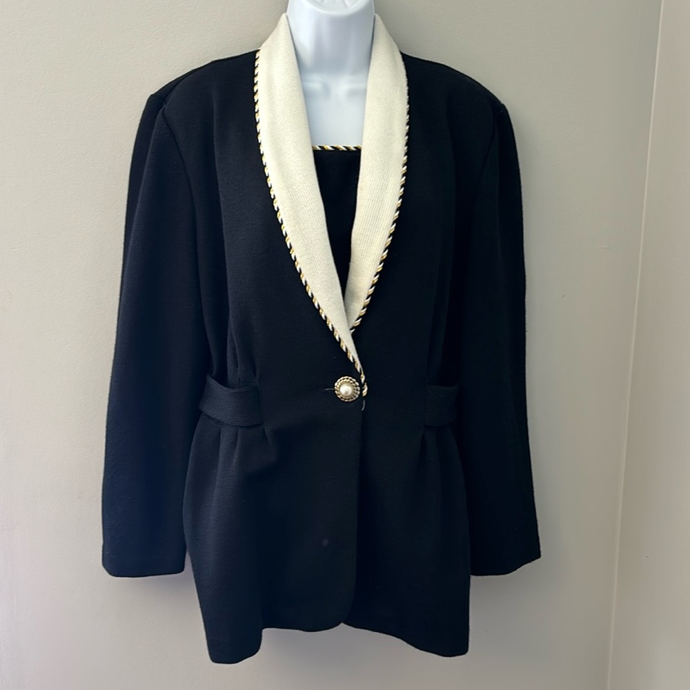 Vintage Lois Snyder Dani Max Black Knit Blazer size 10